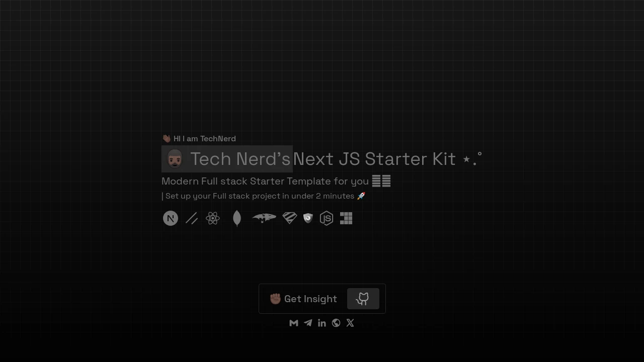 A screenshot of Technerd NextJs starter template